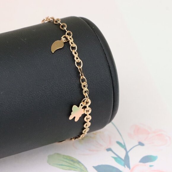 "Smiley Charm Rose Gold Bracelet, XPBL1097 - Picture 1 of 11